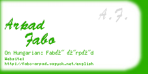 arpad fabo business card